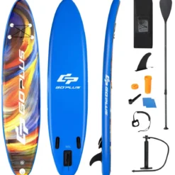 Aufblasbares Stand Up Surfboard verbreitertes Board 320 x 76 x 15 cm Sternenhimmel-Muster Bunt