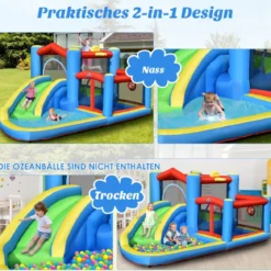 Aufblasbare Wasserrutsche Hinterhof-Wasserpark für Kleinkinder 410 x 310 x 191 cm Bunt