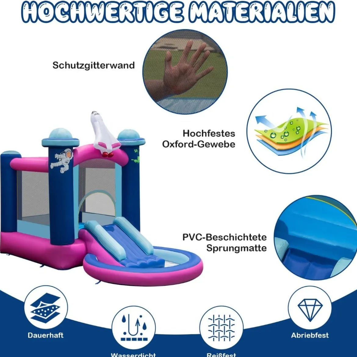 Aufblasbare Wasserrutsche Hüpfburg-Center für Innen- und Außenbereich 207 x 393 x 270 cm