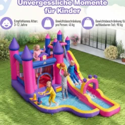 Aufblasbare Wasserrutsche Prinzessin Wasserpark mit langer Rutsche Sprungbereich (ohne Gebläse)