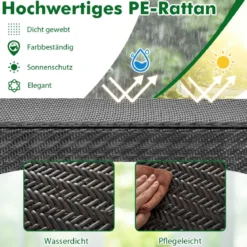 Auflagenbox mit Rollen & 320 L Kapazität Wasserdichte Kissenbox Polyrattan Aufbewahrungsbox