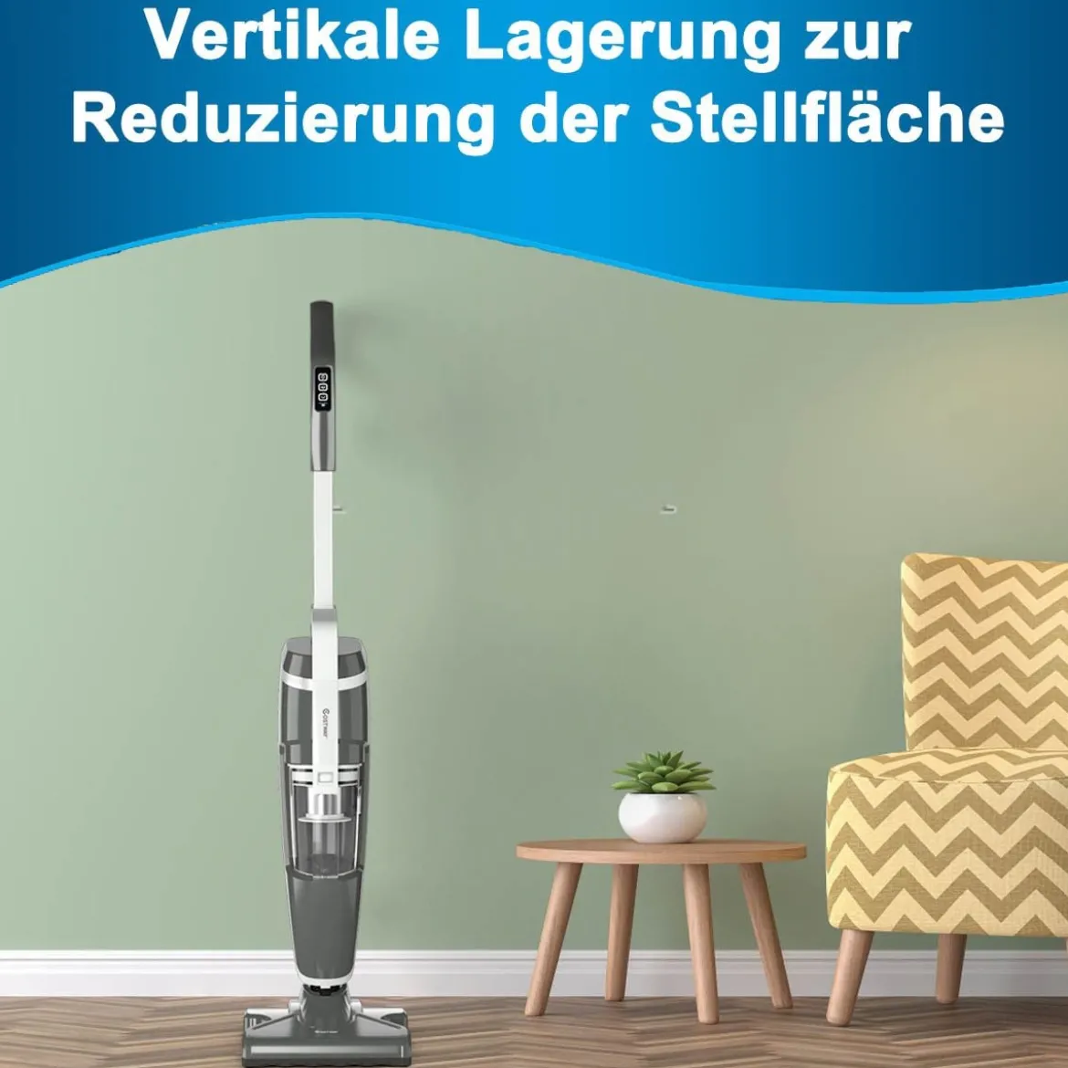 Aufrechter Staubsauger Leichtgewichtiger Dampfreiniger 1000W Dampfreiniger Staubsauger Dampfsauger Grau