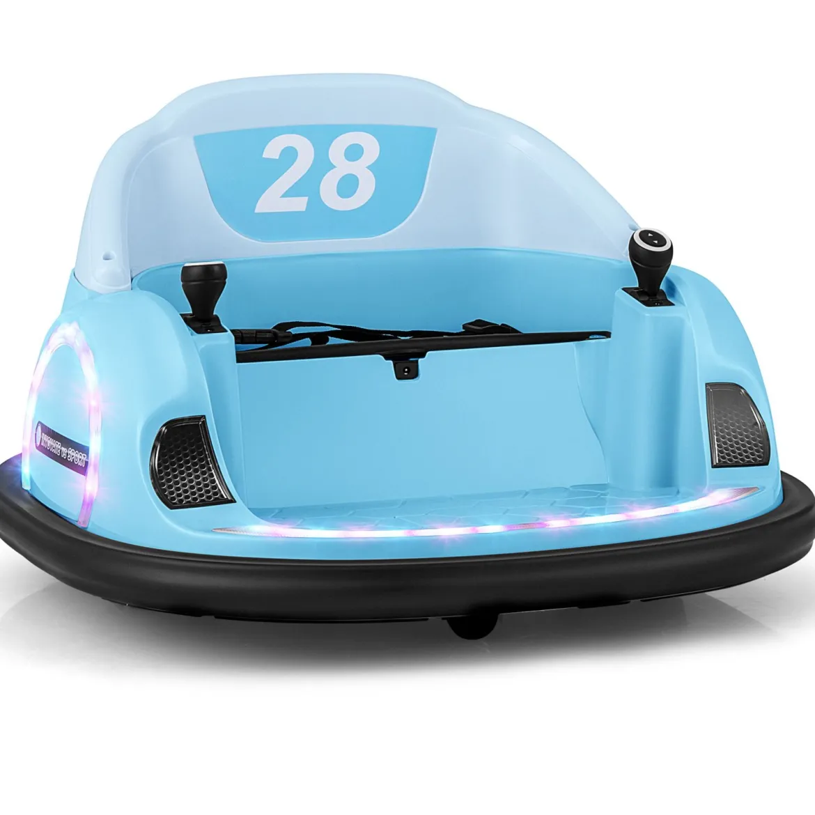 Aufsitz-Bumper-Car für Kleinkinder 12V elektrisches 360°-Spin-Auto-Spielzeug mit Fernbedienung Blau