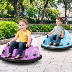 Aufsitz-Bumper-Car für Kleinkinder 12V elektrisches 360°-Spin-Auto-Spielzeug mit Fernbedienung Blau