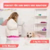 Ausziehbare Baby-Sicherheitstür Kinder-/Haustiergitter mit abschließbarer Griff 146 x 86 cm Weiß
