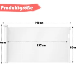 Ausziehbare Baby-Sicherheitstür Kinder-/Haustiergitter mit abschließbarer Griff 146 x 86 cm Weiß