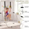 Ausziehbare Turnstange für Kinder 4-fach höhenverstellbare Reckstange mit stabilem Metallrahmen Beige