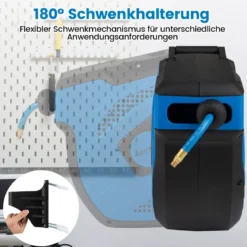 Automatische Druckluftschlauch-Aufrollvorrichtung mit 15 m Anschluss Schlauch Wandmontage-Kit