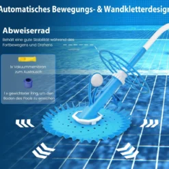 Automatischer Poolreiniger Kabellose Reinigungsmaschine für Pools 64 x 47 x 35 cm Blau