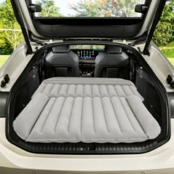Auto Matratze 190 x 130 cm SUV Luftmatratze doppelseitig aufblasbares Luftbett mit Luftpumpe Grau