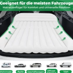 Auto Matratze 190 x 130 cm SUV Luftmatratze doppelseitig aufblasbares Luftbett mit Luftpumpe Beige