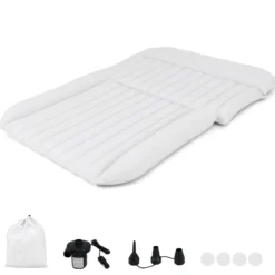 Auto Matratze 190 x 130 cm SUV Luftmatratze doppelseitig aufblasbares Luftbett mit Luftpumpe Beige