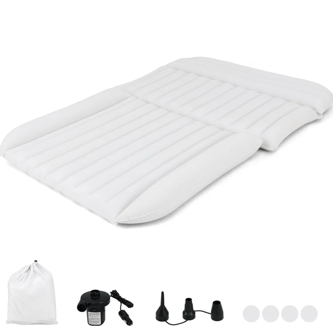 Auto Matratze 190 x 130 cm SUV Luftmatratze doppelseitig aufblasbares Luftbett mit Luftpumpe Beige
