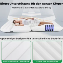 Auto Matratze 190 x 130 cm SUV Luftmatratze doppelseitig aufblasbares Luftbett mit Luftpumpe Beige