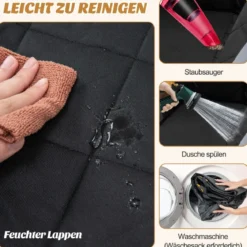 Auto Rückbank Hundedecke Wasserdichter & Kratzfester & Rutschfester 215 x 148 cm Schwarz