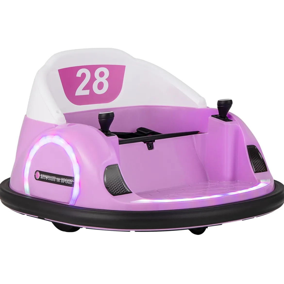 Autoscooter für Kinder elektrisches Bumper Car mit blinkenden LED-Lichtern Blau/Rot/Lil/Rosa