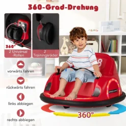 Autoscooter für Kinder elektrisches Bumper Car mit blinkenden LED-Lichtern Blau/Rot/Lil/Rosa