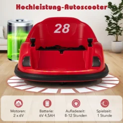 Autoscooter für Kinder elektrisches Bumper Car mit blinkenden LED-Lichtern Blau/Rot/Lil/Rosa