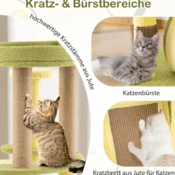 Avocado-Kratzbaum mehrstöckiger Katzenturm mit Privatwohnung 59 x 59 x 125 cm
