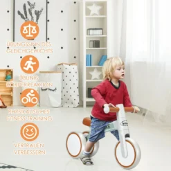 Baby-Dreirad Dreirad für Kinder im Altervon 1-3 Jahren Kinder Laufrad Dreirad ohne Pedal für Kinder Grau