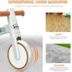 Baby-Dreirad Dreirad für Kinder im Altervon 1-3 Jahren Kinder Laufrad Dreirad ohne Pedal für Kinder Grau