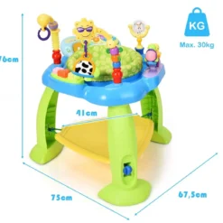 Baby Jumperoo mit 360°drehbarem Sitz & 3 verstellbaren Höhen Grün+Blau
