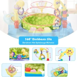 Baby Jumperoo mit 360°drehbarem Sitz & 3 verstellbaren Höhen Grün+Blau