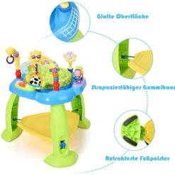 Baby Jumperoo mit 360°drehbarem Sitz & 3 verstellbaren Höhen Grün+Blau