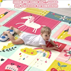 Baby Krabbeldecke Spielmatte faltbar Babymatte doppelseitig Spielteppich Rot