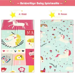 Baby Krabbeldecke Spielmatte faltbar Babymatte doppelseitig Spielteppich Rot