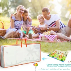 Baby Krabbeldecke Spielmatte faltbar Babymatte doppelseitig Spielteppich Grün