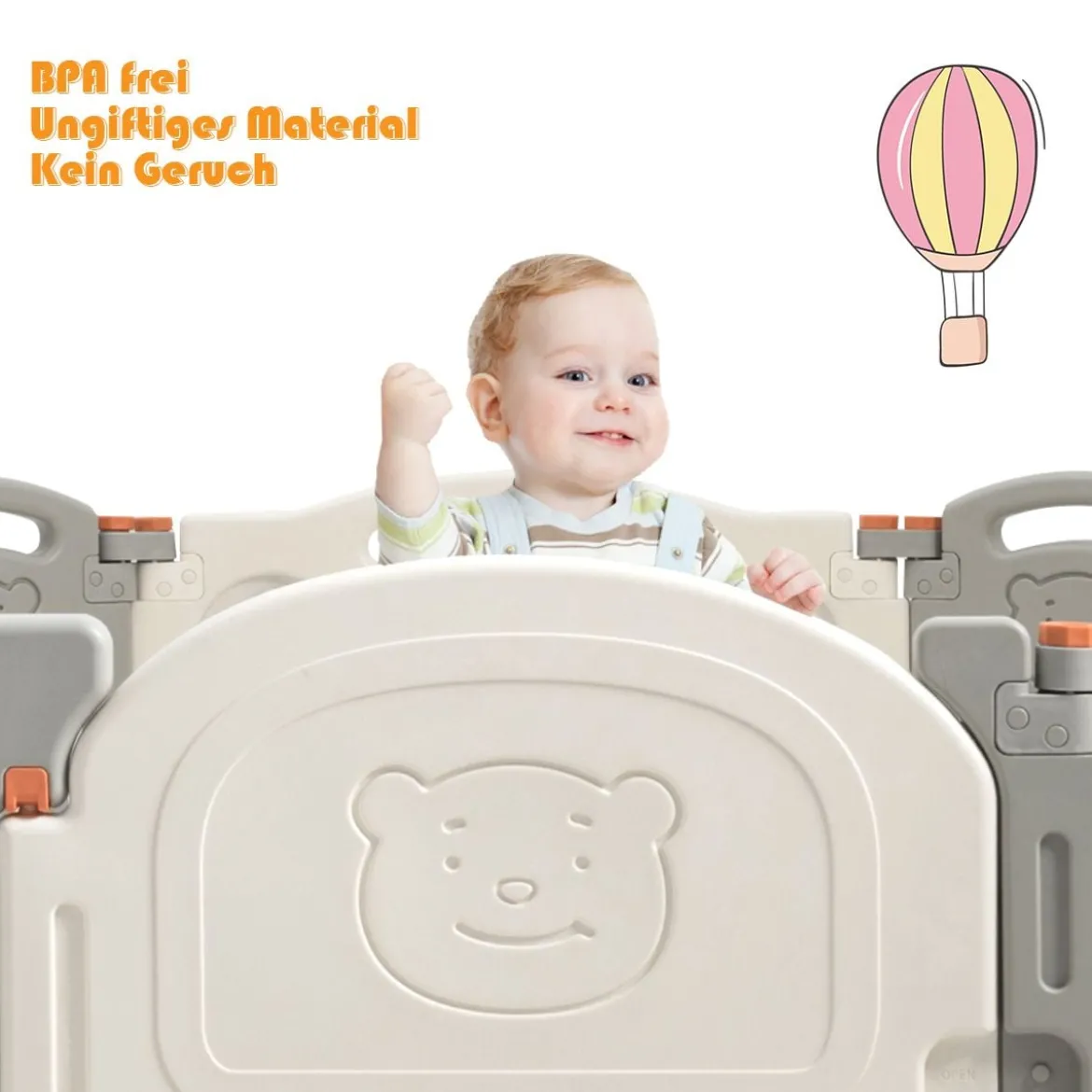 Baby Laufgitter 16 Paneele Laufstall Absperrgitter mit Tür
