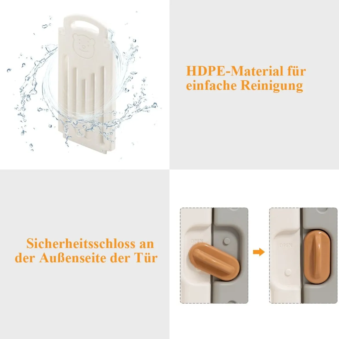 Baby Laufgitter 16 Paneele Laufstall Absperrgitter mit Tür