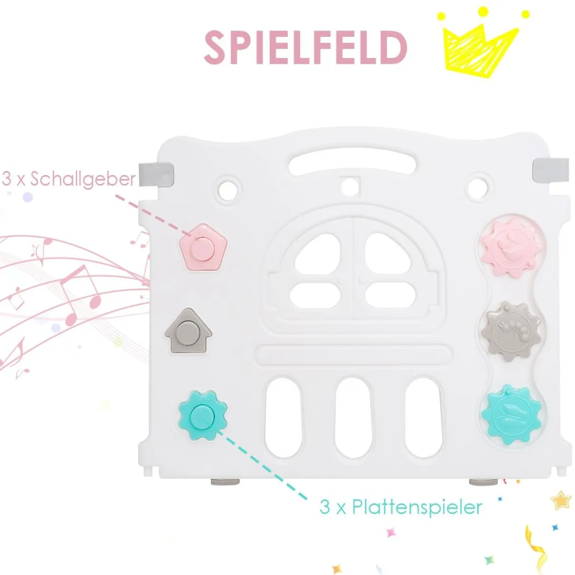 Baby-Laufgitter 10 Panele Laufstall Absperrgitter Faltbares Aktivitätszentrum für Babys