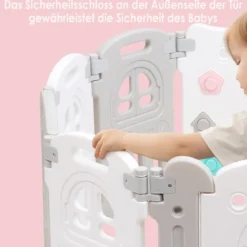 Baby-Laufgitter 10 Panele Laufstall Absperrgitter Faltbares Aktivitätszentrum für Babys