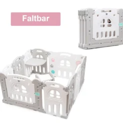 Baby-Laufgitter 10 Panele Laufstall Absperrgitter Faltbares Aktivitätszentrum für Babys