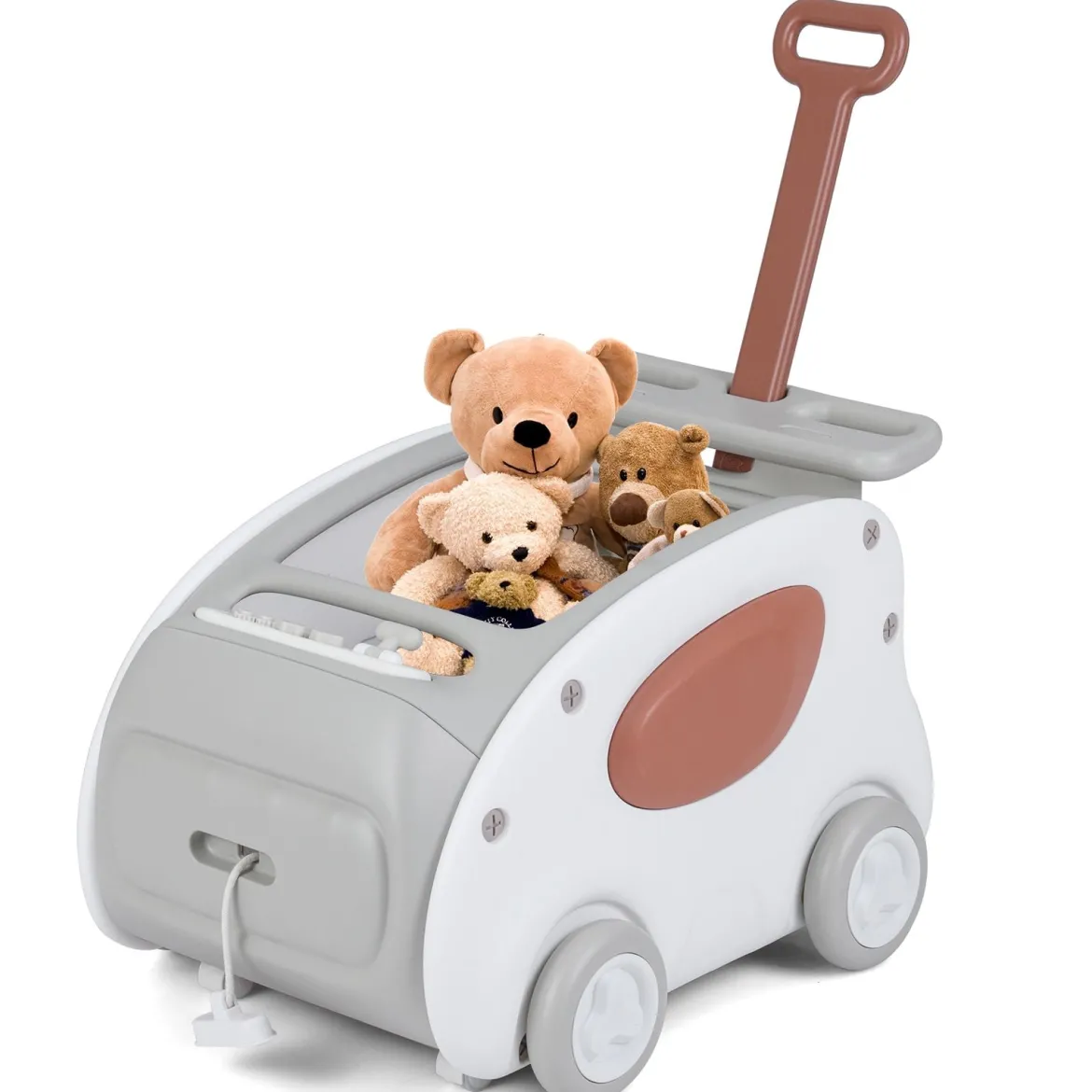 Baby Lauflernwagen 2-in-1 Lauflernhilfe mit Rädern klappbarer Sitz & Sicherheitsgurt baby walker Grau