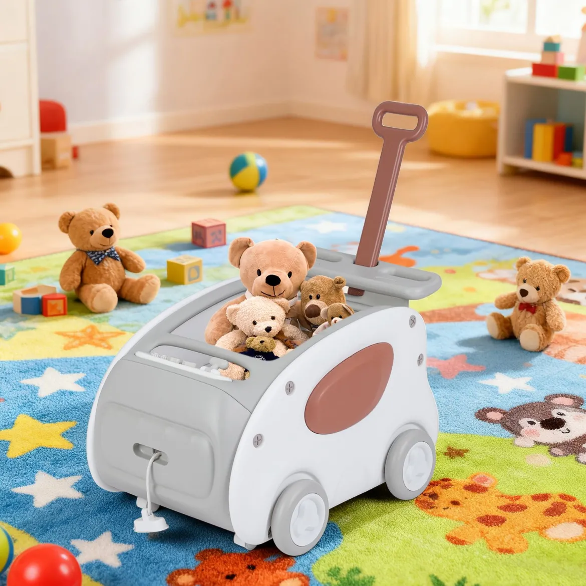 Baby Lauflernwagen 2-in-1 Lauflernhilfe mit Rädern klappbarer Sitz & Sicherheitsgurt baby walker Grau
