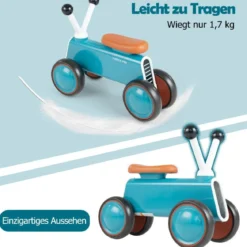 Baby-Laufrad für Kinder Sicheres Fahrspielzeug Lauflernhilfe 48 x 24,5 x 37 cm Blau