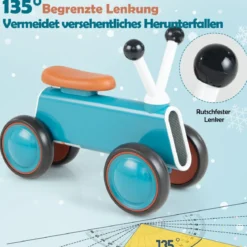 Baby-Laufrad für Kinder Sicheres Fahrspielzeug Lauflernhilfe 48 x 24,5 x 37 cm Blau