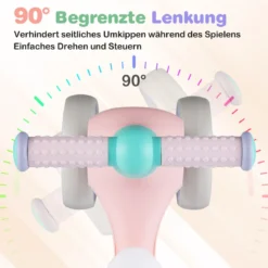 Baby Laufrad mit Verstellbarem Weichem Sitz & 4 Geräuschlose Räder ohne Pedale Rosa