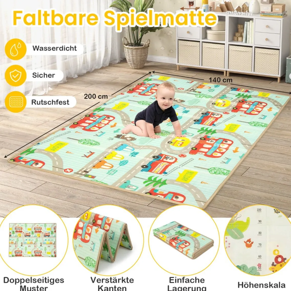 Baby Laufstall mit 50 Bällen & 2 Türen & Atmungsaktivem Netz & Reißverschluss