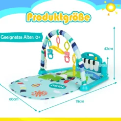 Baby-Spielmatte mit Musik & Lichtern für Neugeborene und Kleinkinder 78 x 60 x 42 cm Blau