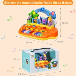 Babyspielzeug Klavier Baby Musikspielzeug Klaviertastatur mit integriertem Musikmodi