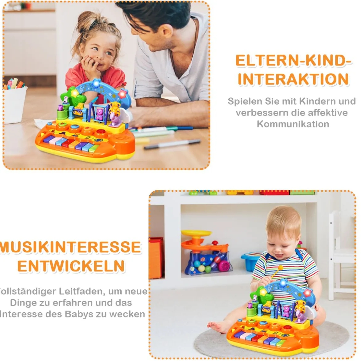 Babyspielzeug Klavier Baby Musikspielzeug Klaviertastatur mit integriertem Musikmodi
