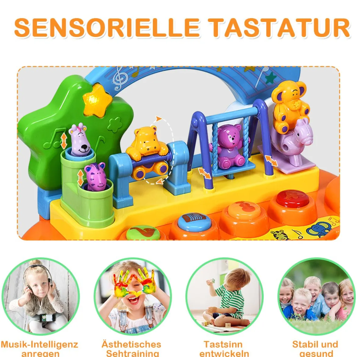 Babyspielzeug Klavier Baby Musikspielzeug Klaviertastatur mit integriertem Musikmodi