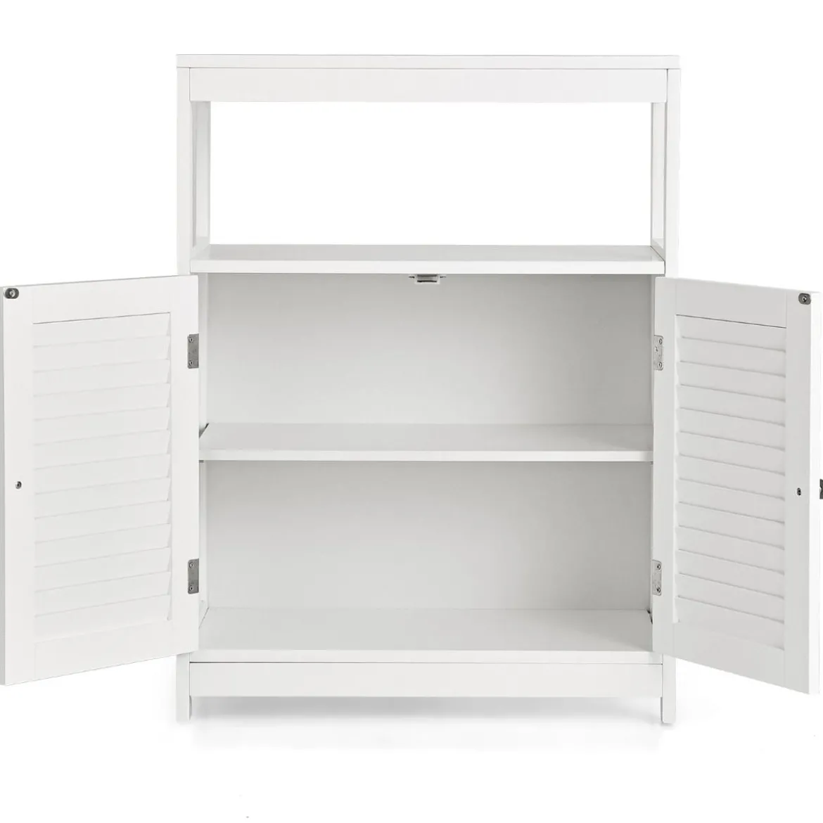 Badezimmer Bodenschrank Freistehender Aufbewahrungsschrank 60 x 30 x 80,5 cm Weiß