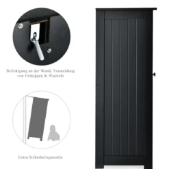 Badezimmerschrank Aufbewahrungsschrank mit 3 Schubladen 60 x 30 x 81 cm Schwarz/Grau/Weiß