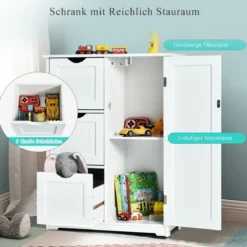Badezimmerschrank Aufbewahrungsschrank mit 3 Schubladen 60 x 30 x 81 cm Schwarz/Grau/Weiß