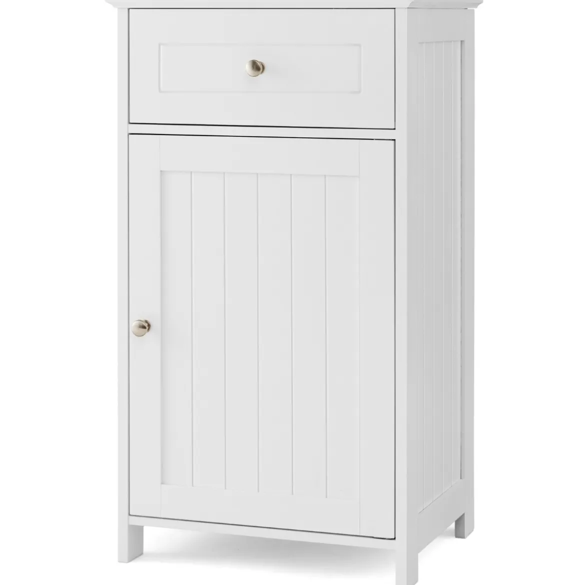 Badezimmerschrank Badschrank schmal mit Schublade & Tür 43 x 34 x 77 cm Schwarz/Weiß